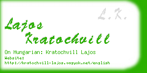 lajos kratochvill business card